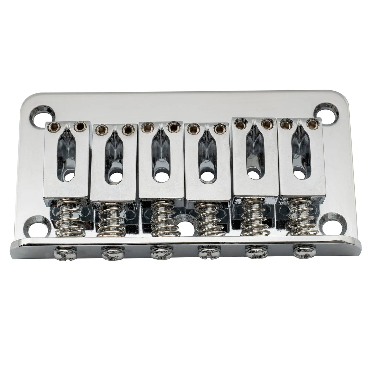 Musiclily Basic 52.5mm(2-1/16 inch) 6 String Non-Tremolo Guitar Fixed Saddle Hardtail Bridge for Fender Strat Tele Style Electric Guitar