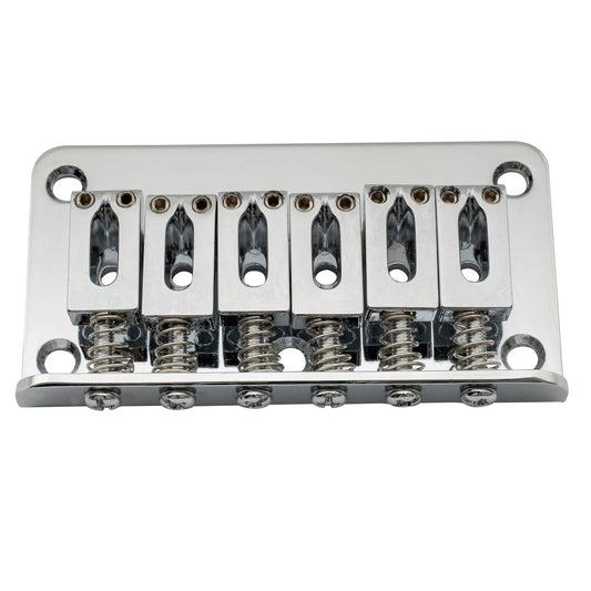 Musiclily Basic 52.5mm(2-1/16 inch) 6 String Non-Tremolo Guitar Fixed Saddle Hardtail Bridge for Fender Strat Tele Style Electric Guitar