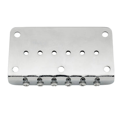 Musiclily Basic 52.5mm(2-1/16 inch) 6 String Non-Tremolo Guitar Fixed Saddle Hardtail Bridge for Fender Strat Tele Style Electric Guitar