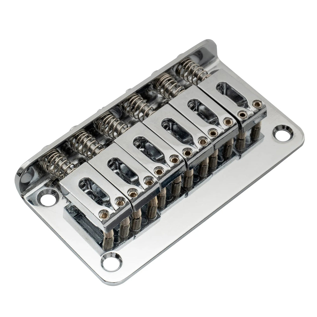 Musiclily Basic 52.5mm(2-1/16 inch) 6 String Non-Tremolo Guitar Fixed Saddle Hardtail Bridge for Fender Strat Tele Style Electric Guitar