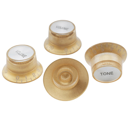 Musiclily Basic Metric Coarse 18-Spline Top Hat Bell Knobs Tone Volume Control Knobs for Epiphone LP SG Style Electric Guitar, Set of 2T2V
