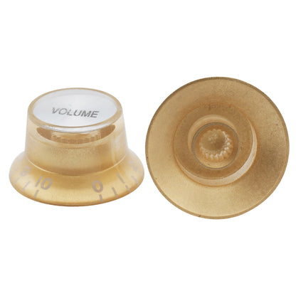 Musiclily Basic Metric Coarse 18-Spline Top Hat Bell Knobs Tone Volume Control Knobs for Epiphone LP SG Style Electric Guitar, Set of 2T2V