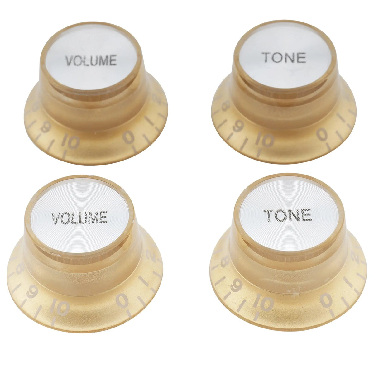 Musiclily Basic Metric Coarse 18-Spline Top Hat Bell Knobs Tone Volume Control Knobs for Epiphone LP SG Style Electric Guitar, Set of 2T2V