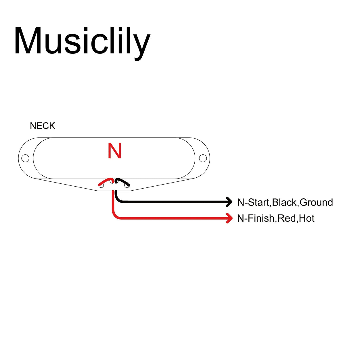 Musiclily Basic Ceramic 50mm TL Neck Pickup for Tele Style Electric Guitar