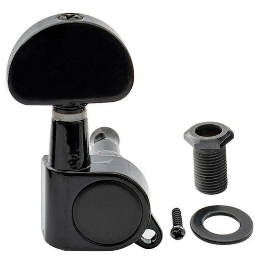 Musiclily Basic R15A Single 15:1 Ratio Full Sealed Machine Head Bass Side Tuner Tuning Peg Key with Half Moon Button for Acoustic Electric Guitar
