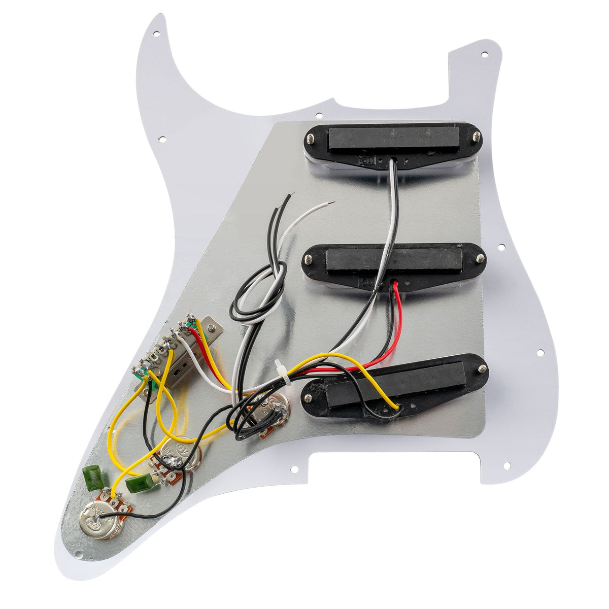 Musiclily Basic Pre-wired Loaded Standard ST-SSS Pickguard with Ceramic Magnet Single Coil Pickups Set for Strat Style Electric Guitar