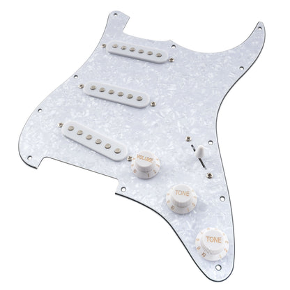 Musiclily Basic Pre-wired Loaded Standard ST-SSS Pickguard with Ceramic Magnet Single Coil Pickups Set for Strat Style Electric Guitar