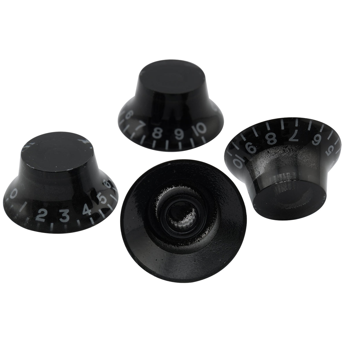 Musiclily Basic Metric Coarse 18-Spline Top Hat Bell Knobs Tone Volume Control Knobs for Epiphone LP SG Style Electric Guitar, Set of 4
