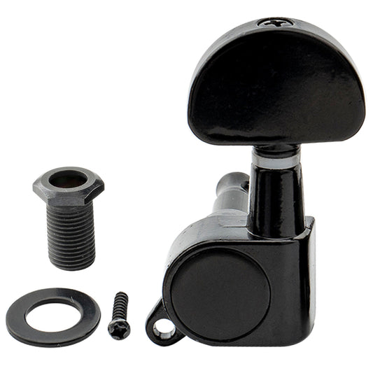 Musiclily Basic R15A Single 15:1 Ratio Full Sealed Machine Head Treble Side Tuner Tuning Peg Key with Half Moon Button for Acoustic Electric Guitar