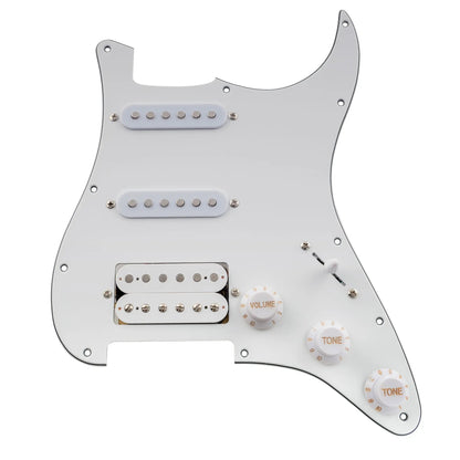 Musiclily Basic Pre-wired Loaded ST-HSS Pickguard with Ceramic Pickups for Strat Style Electric Guitar