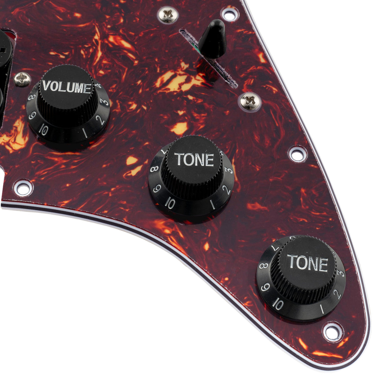 Musiclily Basic Pre-wired Loaded ST-HSS Pickguard with Ceramic Pickups for Strat Style Electric Guitar