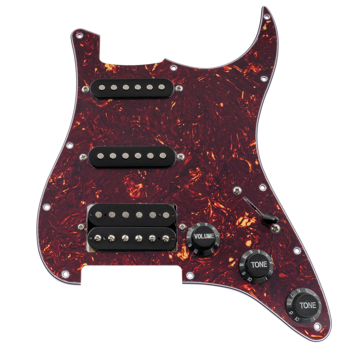 Musiclily Basic Pre-wired Loaded ST-HSS Pickguard with Ceramic Pickups for Strat Style Electric Guitar
