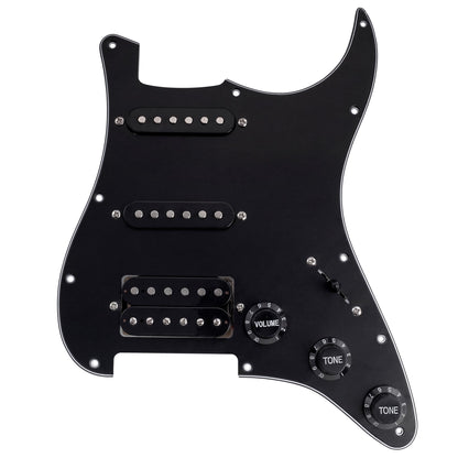Musiclily Basic Pre-wired Loaded ST-HSS Pickguard with Ceramic Pickups for Strat Style Electric Guitar