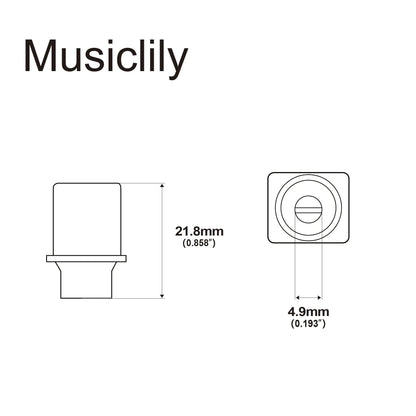 Musiclily Basic Imported Style Plastic Top Hat Tele Style Switch Tips for 3 Way Toggle Switch, Set of 5