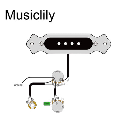Musiclily Basic Pre-Wired Sound Hole Single Coil Pickup Wiring Harness for 4 String Cigar Box Guitar