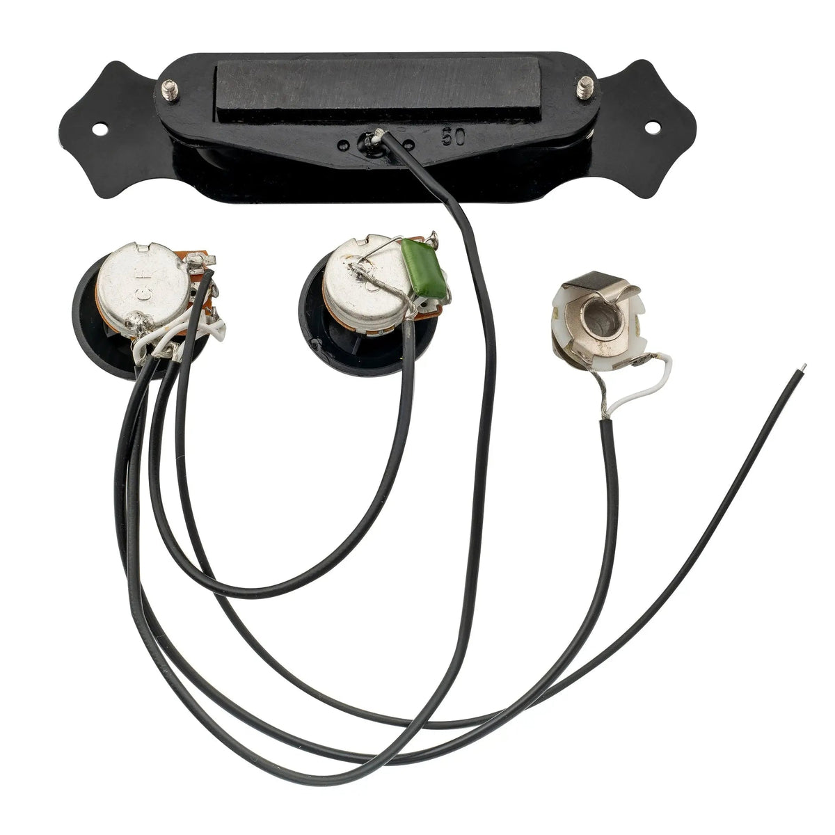 Musiclily Basic Pre-Wired Sound Hole Single Coil Pickup Wiring Harness for 4 String Cigar Box Guitar