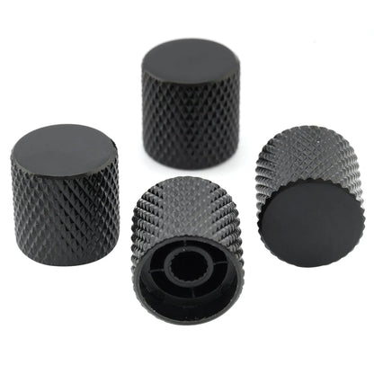 Musiclily Basic Coarse 18 Splines Steel Flat Top Knurled Control Knobs for Electric Guitar or Bass 18*18mm, Set of 4