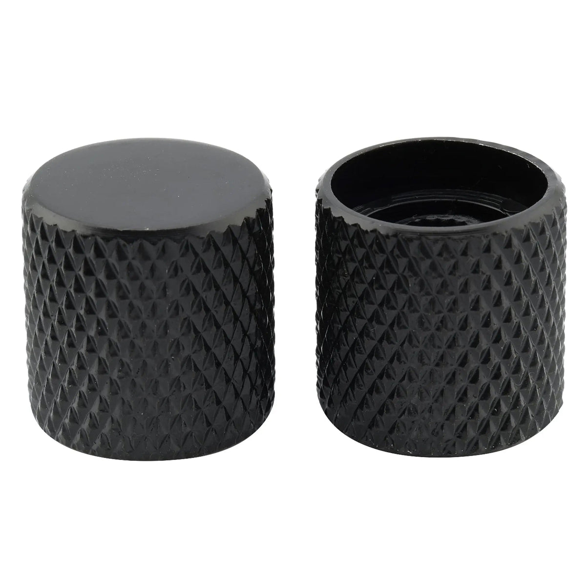 Musiclily Basic Coarse 18 Splines Steel Flat Top Knurled Control Knobs for Electric Guitar or Bass 18*18mm, Set of 4