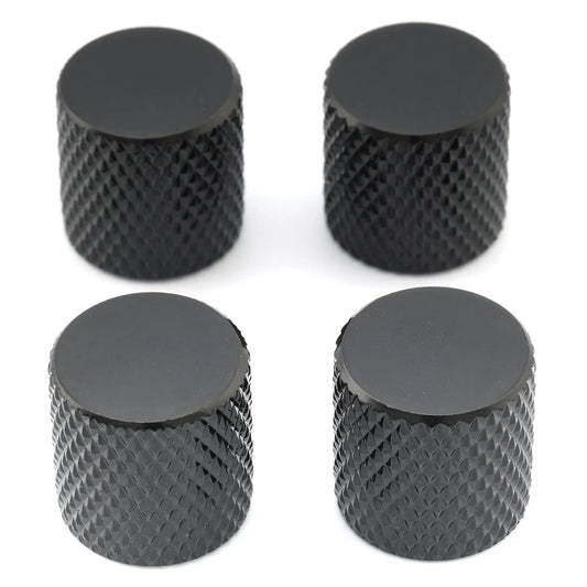 Musiclily Basic Coarse 18 Splines Steel Flat Top Knurled Control Knobs for Electric Guitar or Bass 18*18mm, Set of 4