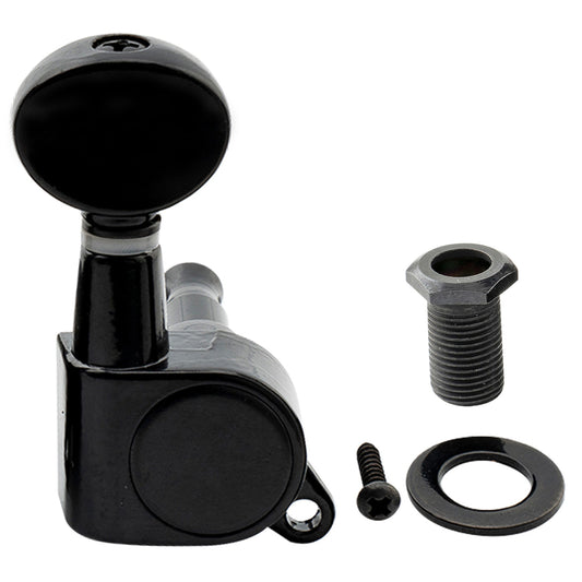 Musiclily Basic R15A Single 15:1 Ratio Full Sealed Machine Head Bass Side Tuner Tuning Peg Key with Vintage Oval Button for Acoustic Electric Guitar