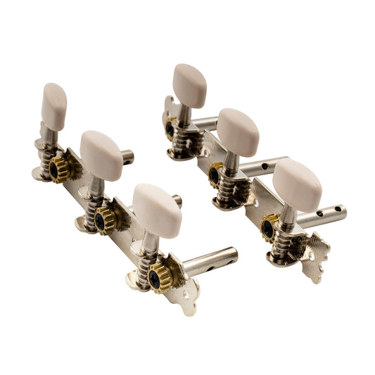 Musiclily Basic 3 on a Plate Short Acoustic Guitar Tuning Pegs keys Machine Heads Tuners Set, Nickel