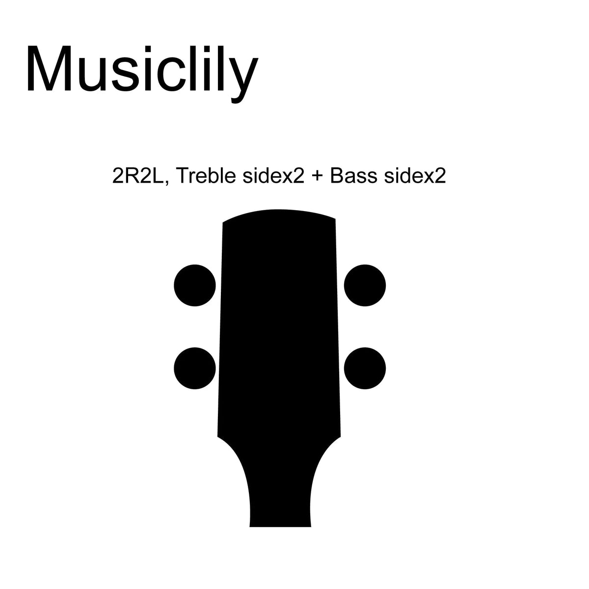 Musiclily Basic 2R2L Sealed Ukulele Tuners Tuning Pegs Keys Machine Heads Set