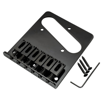 Musiclily Basic 54mm(2-1/8 inch) Guitar Bridge Assembly with 6 Saddles for Tele Style Electric Guitar
