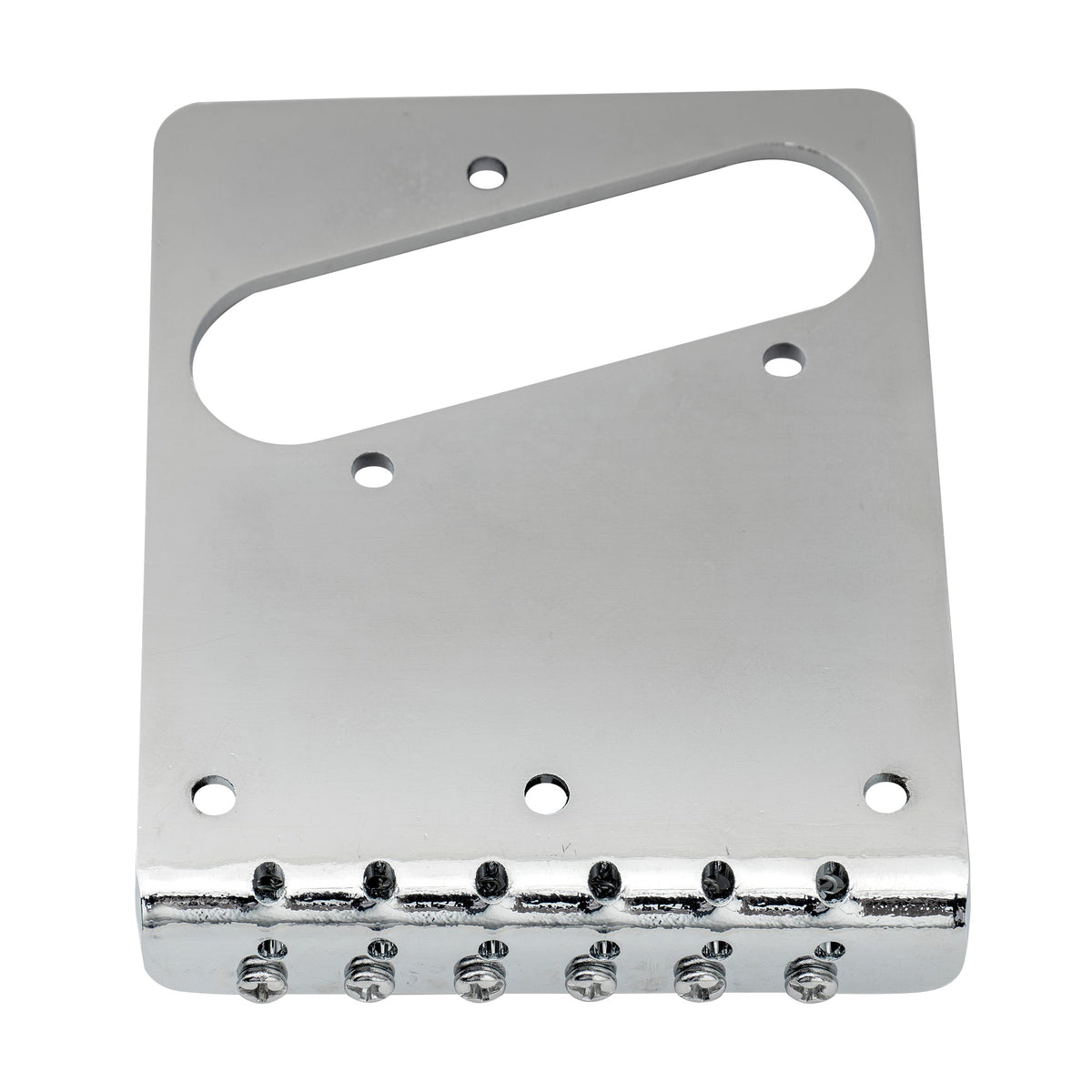 Musiclily Basic 54mm(2-1/8 inch) Guitar Bridge Assembly with 6 Saddles for Tele Style Electric Guitar