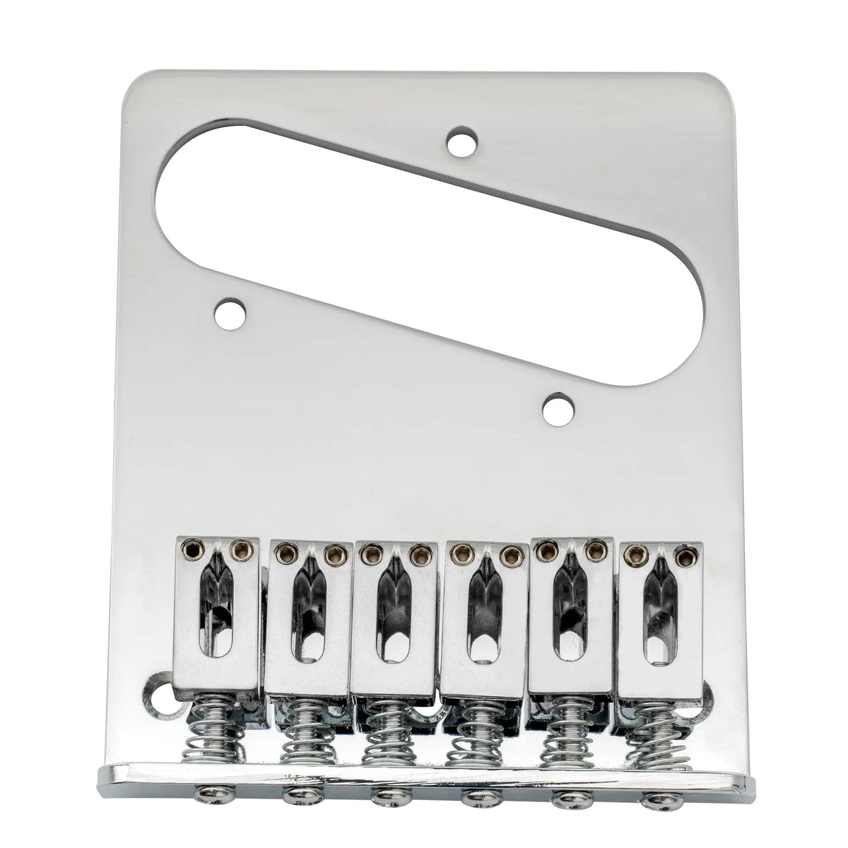 Musiclily Basic 54mm(2-1/8 inch) Guitar Bridge Assembly with 6 Saddles for Tele Style Electric Guitar