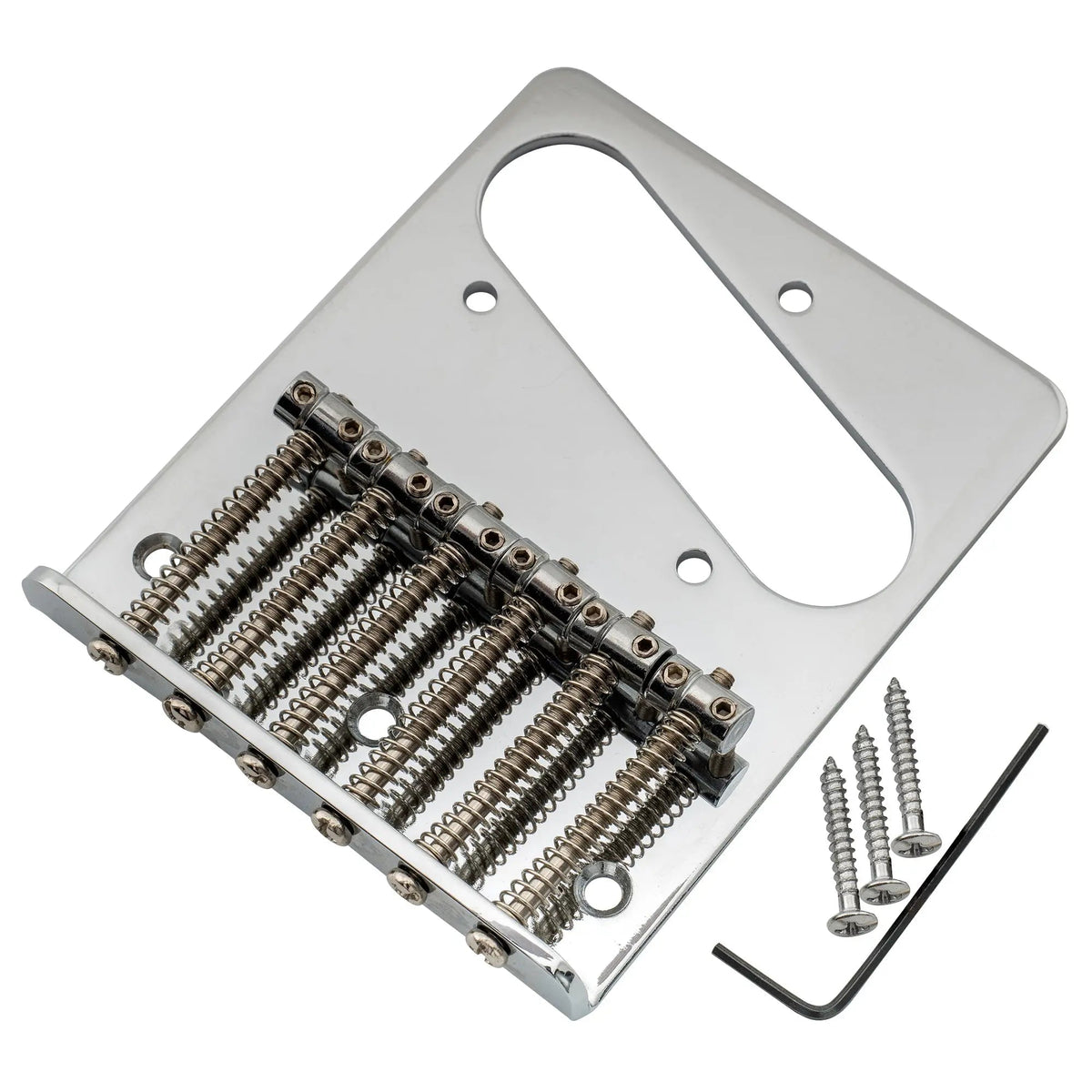 Musiclily Basic 54mm(2-1/8 inch) Vintage 6-String Bridge with 6 Saddles for Tele Style Guitar