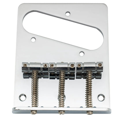 Musiclily Basic 54mm(2-1/8 inch) Guitar Bridge with 3-Saddle for Tele Style Guitar