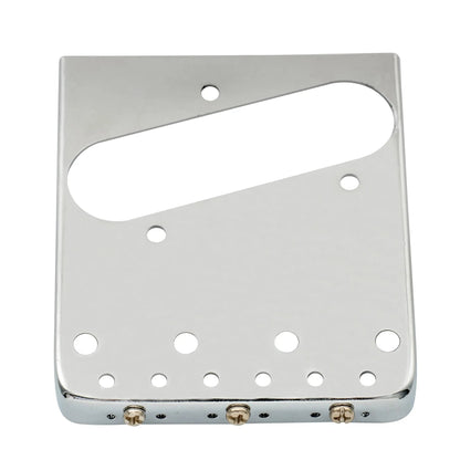 Musiclily Basic 54mm(2-1/8 inch) Edged Guitar Bridge Assembly with 3 Saddles for Tele Style Guitar