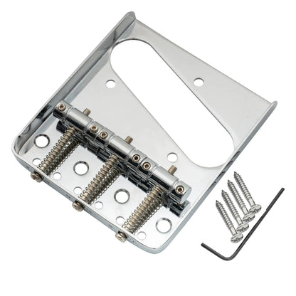 Musiclily Basic 54mm(2-1/8 inch) Edged Guitar Bridge Assembly with 3 Saddles for Tele Style Guitar