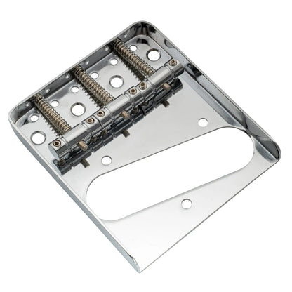 Musiclily Basic 54mm(2-1/8 inch) Edged Guitar Bridge Assembly with 3 Saddles for Tele Style Guitar
