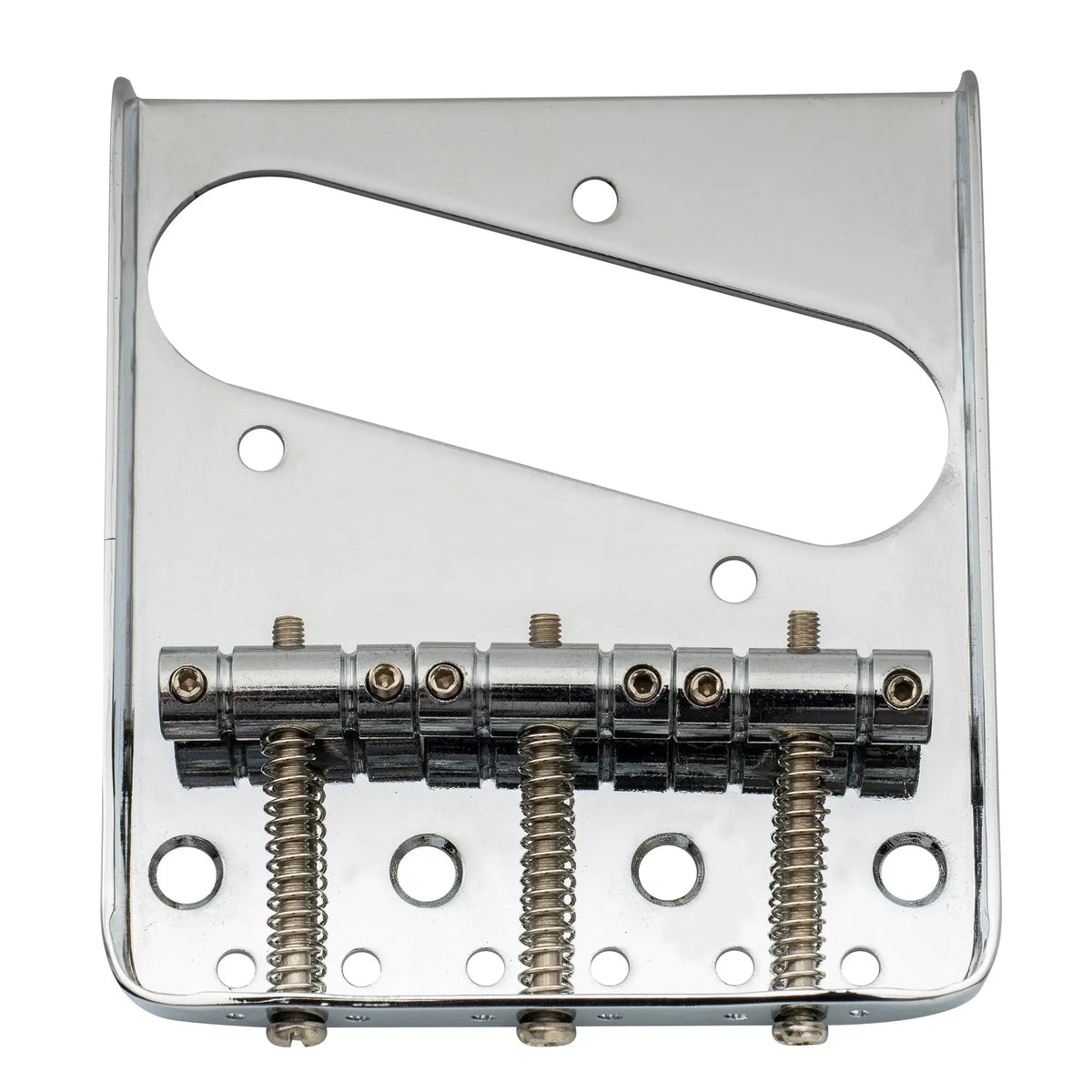 Musiclily Basic 54mm(2-1/8 inch) Edged Guitar Bridge Assembly with 3 Saddles for Tele Style Guitar