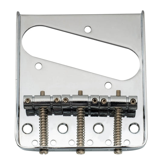 Musiclily Basic 54mm(2-1/8 inch) Edged Guitar Bridge Assembly with 3 Saddles for Tele Style Guitar