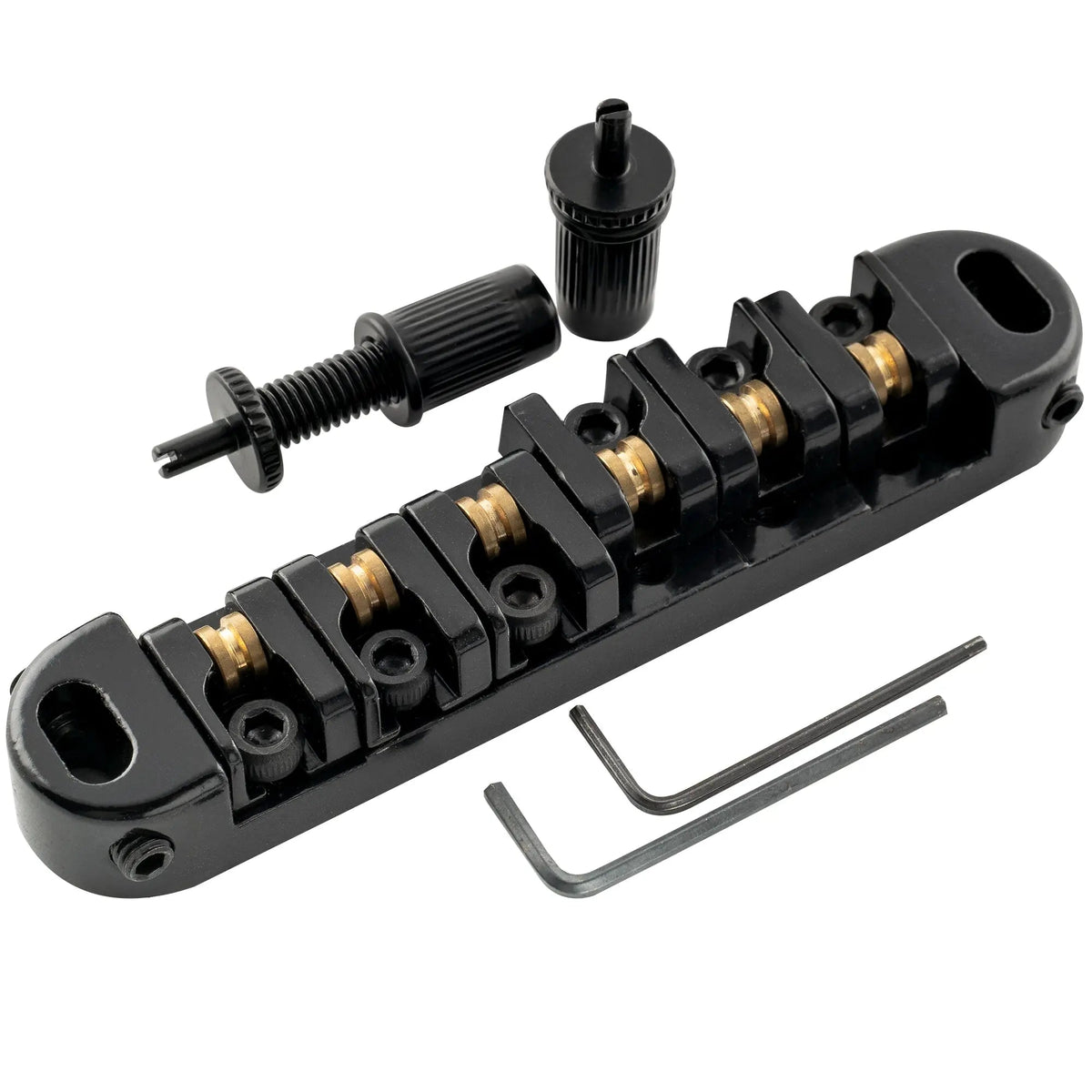 Musiclily Basic 51.5mm(2-1/32 inch) Roller Locking Tune-o-matic Guitar Bridge Tunematic Saddle for LP Style Electric Guitar