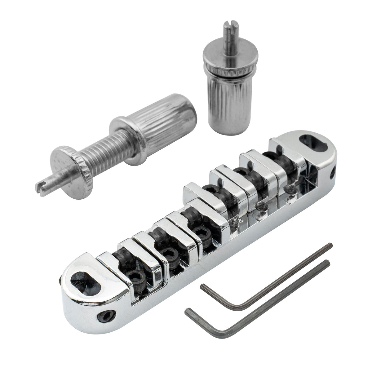 Musiclily Basic 51.5mm(2-1/32 inch) Roller Locking Tune-o-matic Guitar Bridge Tunematic Saddle for LP Style Electric Guitar