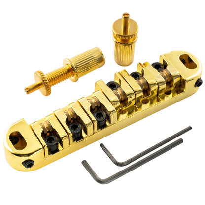 Musiclily Basic 51.5mm(2-1/32 inch) Roller Locking Tune-o-matic Guitar Bridge Tunematic Saddle for LP Style Electric Guitar