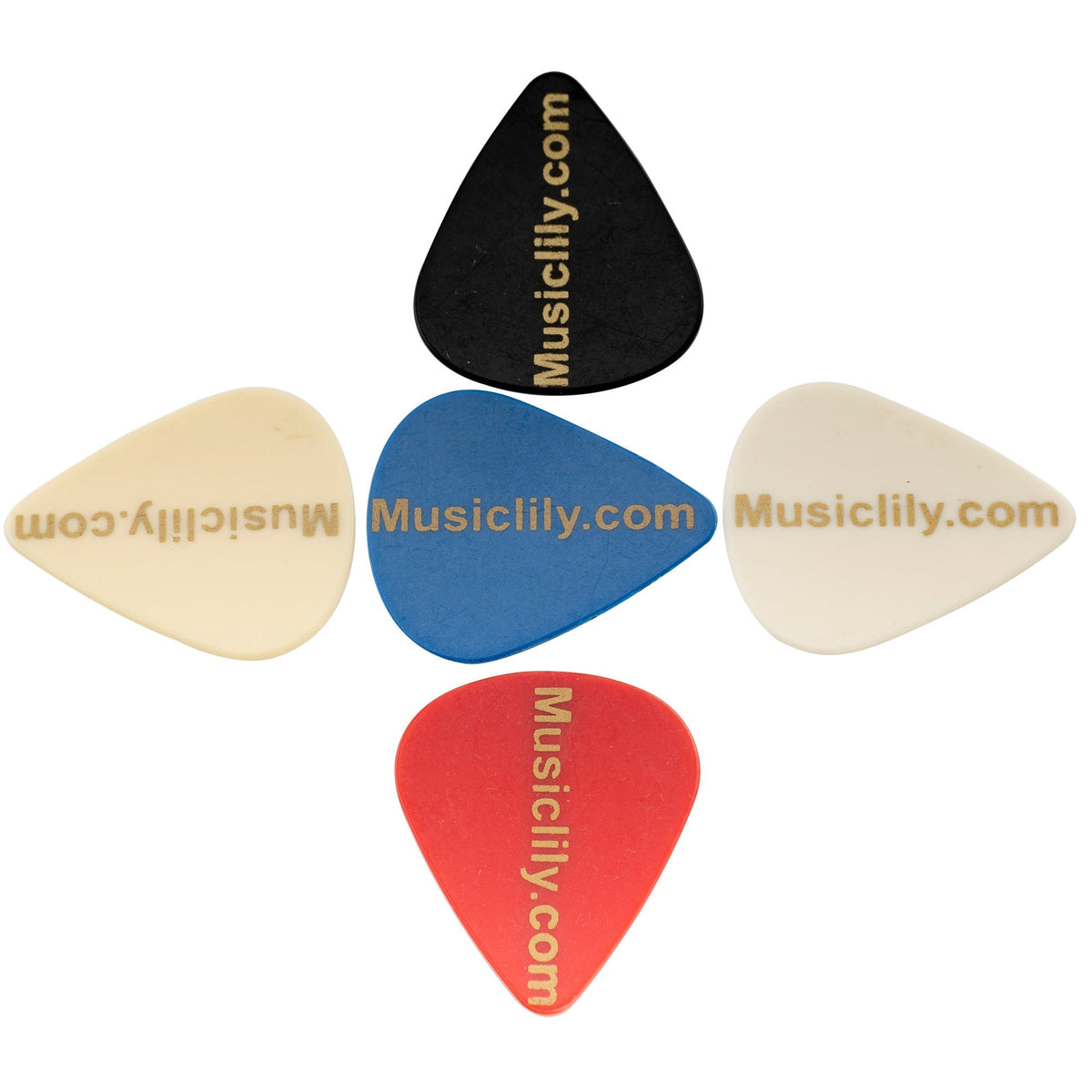Musiclily Basic 1mm ABS Plastic Guitar Bass Picks, Mixed Color Randomly (Set of 5)