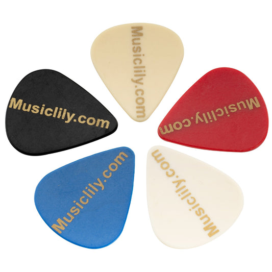 Musiclily Basic 1mm ABS Plastic Guitar Bass Picks, Mixed Color Randomly (Set of 5)