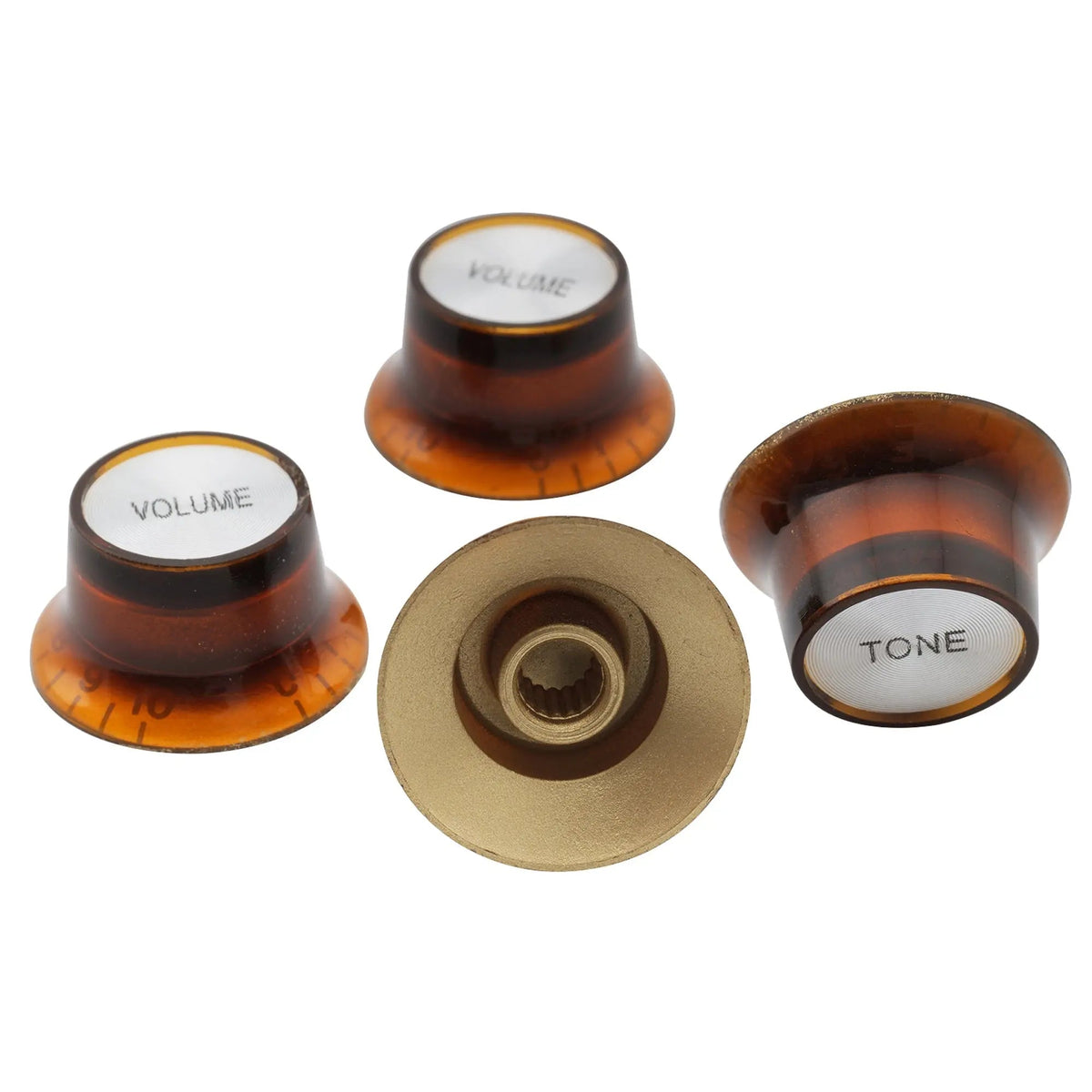 Musiclily Basic Metric Coarse 18-Spline Top Hat Bell Knobs Tone Volume Control Knobs for Epiphone LP SG Style Electric Guitar, Set of 2T2V