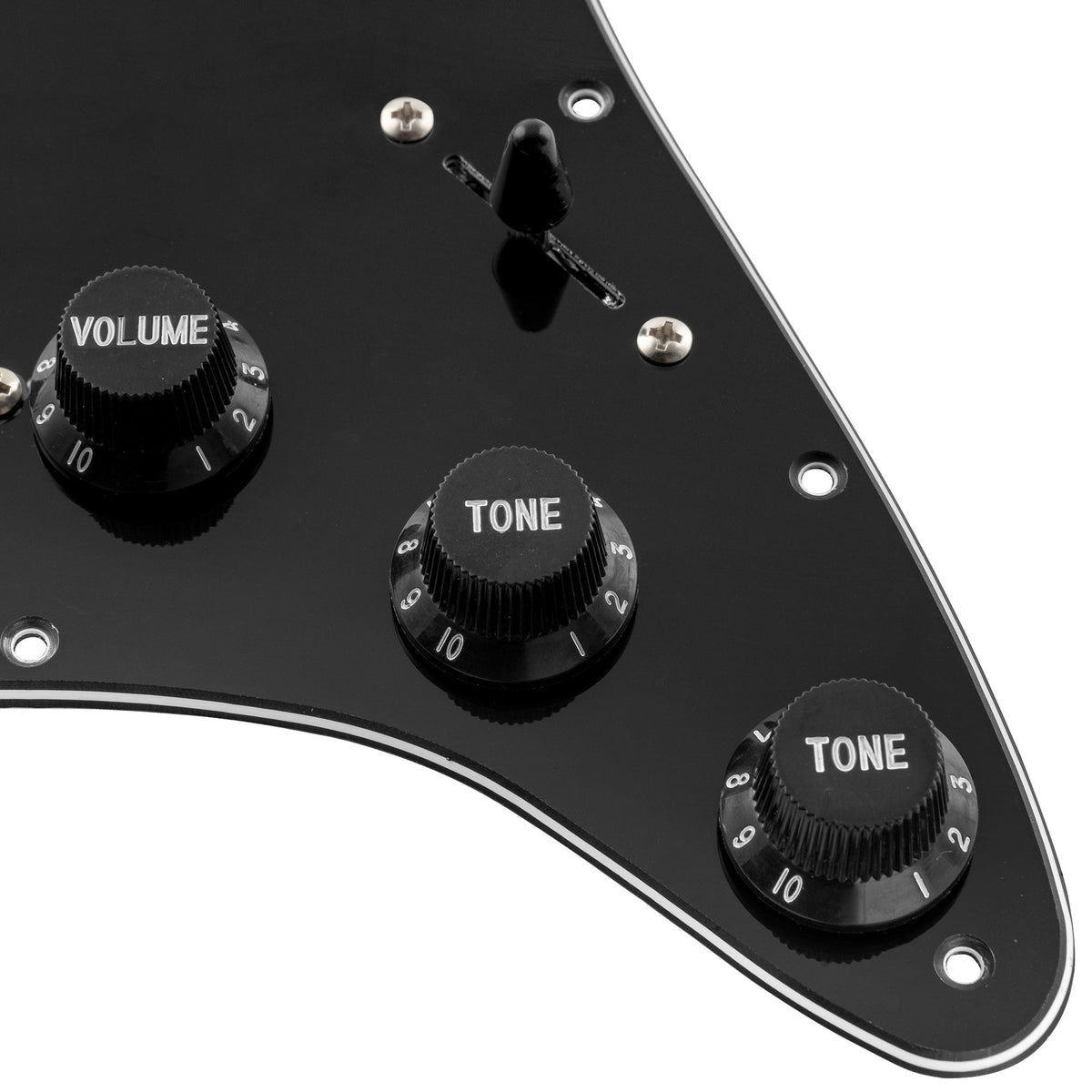 Musiclily Basic Pre-wired Loaded Standard ST-SSS Pickguard with Ceramic Magnet Single Coil Pickups Set Single Capacitor for Strat Style Electric Guitar