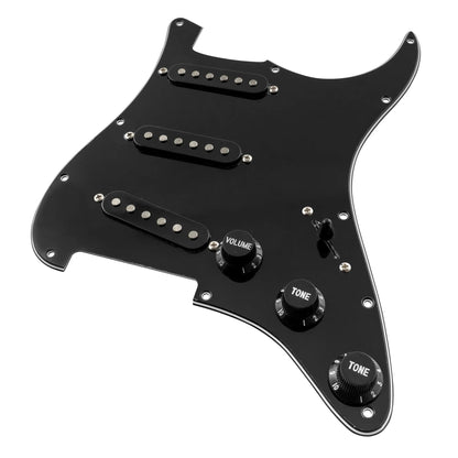 Musiclily Basic Pre-wired Loaded Standard ST-SSS Pickguard with Alnico 5 Magnet Single Coil Pickups Set for Strat Style Electric Guitar