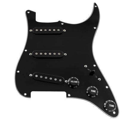 Musiclily Basic Pre-wired Loaded Standard ST-SSS Pickguard with Alnico 5 Magnet Single Coil Pickups Set for Strat Style Electric Guitar