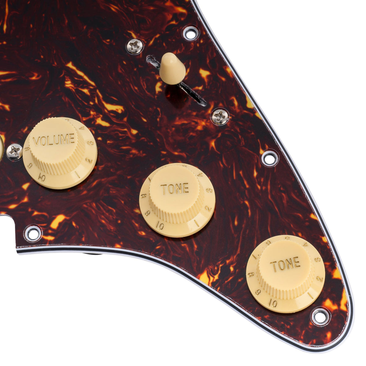 Musiclily Basic Pre-wired Loaded Standard ST-SSS Pickguard with Alnico 5 Magnet Single Coil Pickups Set for Strat Style Electric Guitar