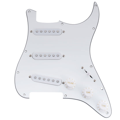 Musiclily Basic Pre-wired Loaded Standard ST-SSS Pickguard with Alnico 5 Magnet Single Coil Pickups Set for Strat Style Electric Guitar
