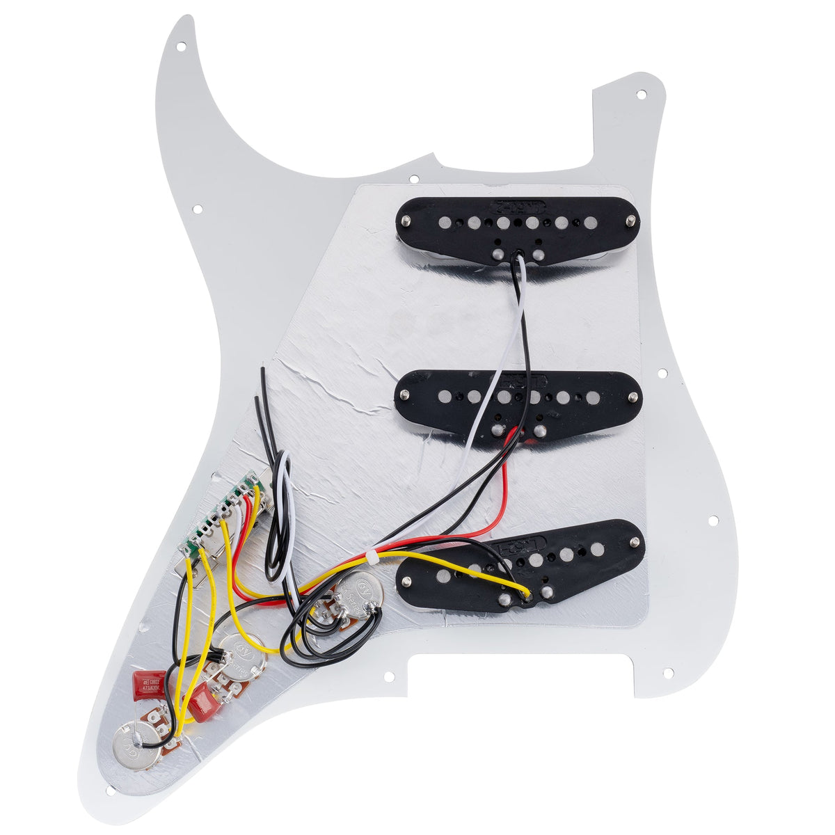 Musiclily Basic Pre-wired Loaded Standard ST-SSS Pickguard with Alnico 5 Magnet Single Coil Pickups Set for Strat Style Electric Guitar