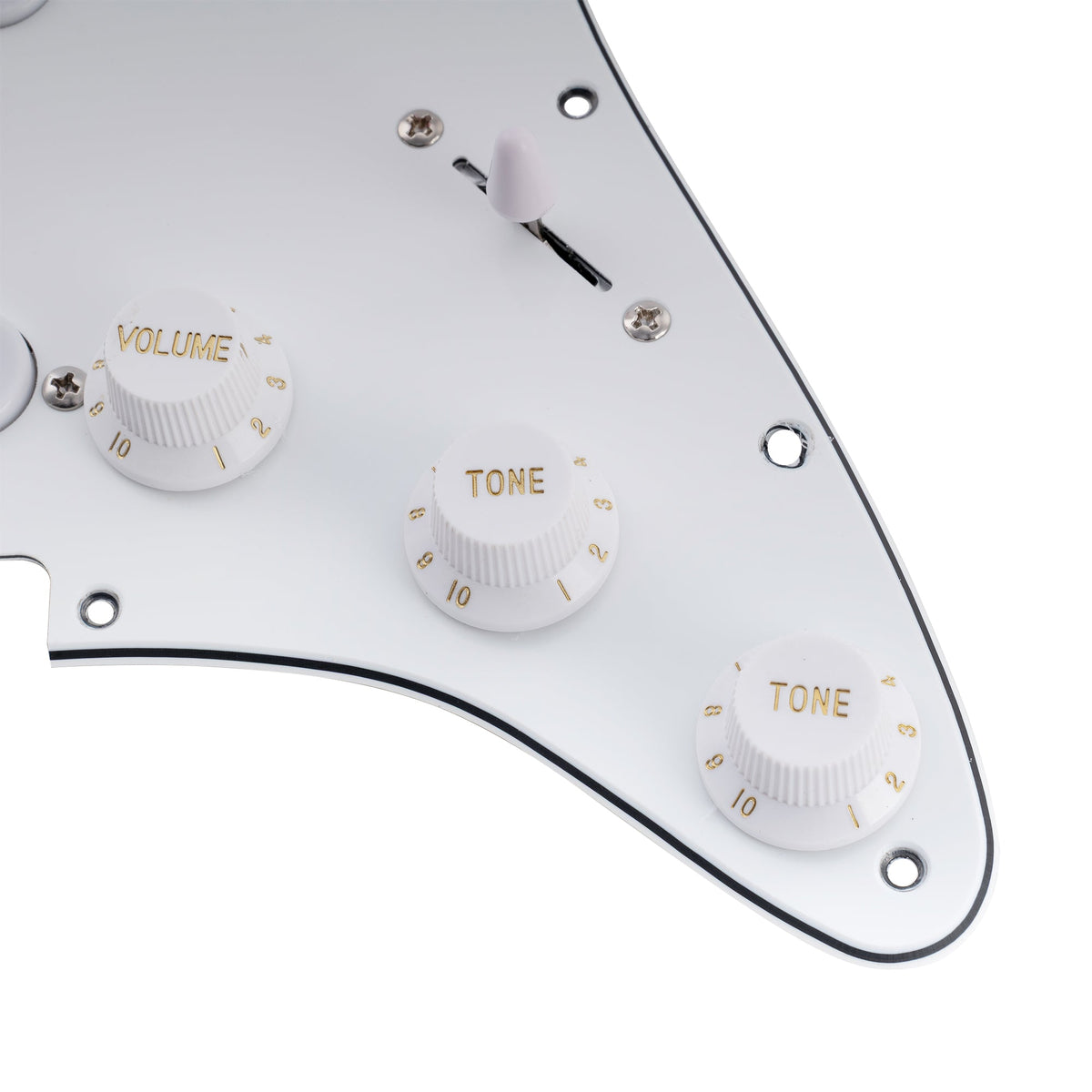 Musiclily Basic Pre-wired Loaded Standard ST-SSS Pickguard with Alnico 5 Magnet Single Coil Pickups Set for Strat Style Electric Guitar