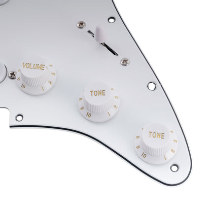 Musiclily Basic Pre-wired Loaded Standard ST-SSS Pickguard with Alnico 5 Magnet Single Coil Pickups Set for Strat Style Electric Guitar